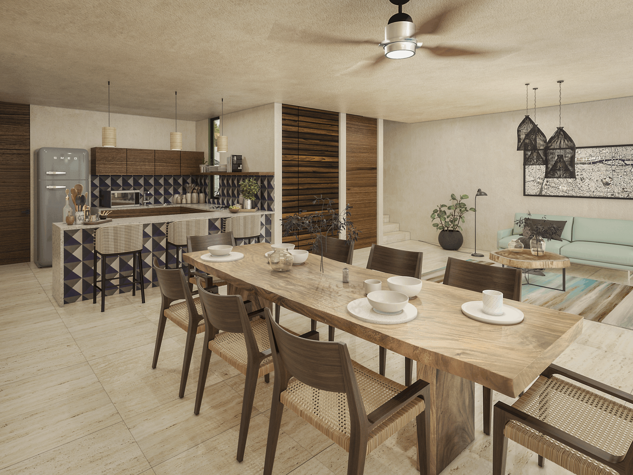 MODELO B COCINA Y COMEDOR